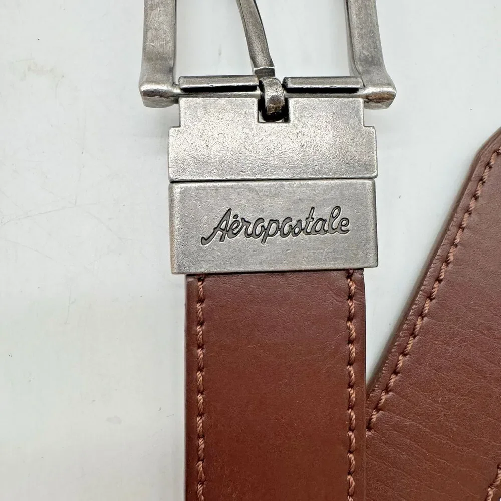 Aeropostale Y2K Brown Black Reversible Belt Men's M  1.25